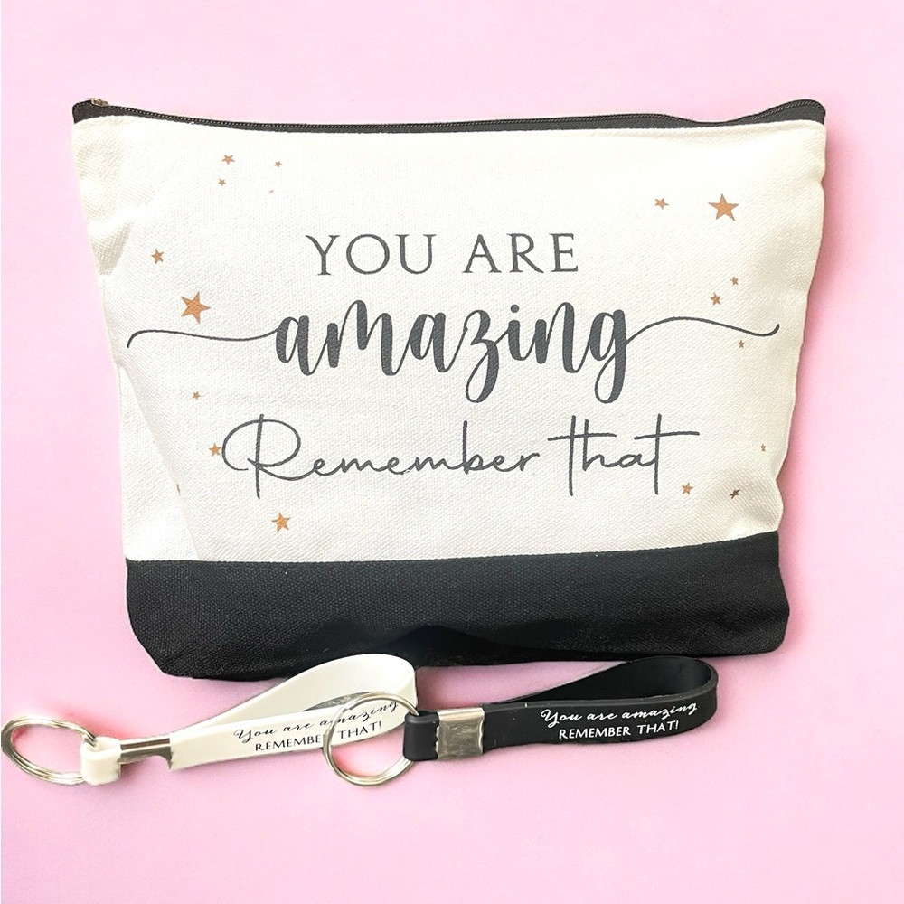 You are Amazing Cosmetics Case with Keychain Set